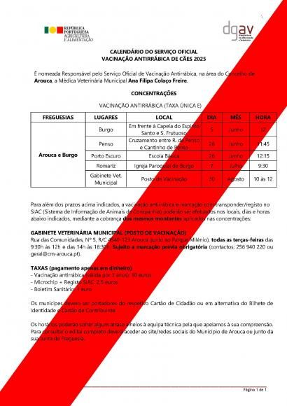 VACINA&Ccedil;&Atilde;O ANTIRR&Aacute;BICA DE C&Atilde;ES 2025