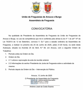 Edital - Assembleia de Freguesia -Junho 2025