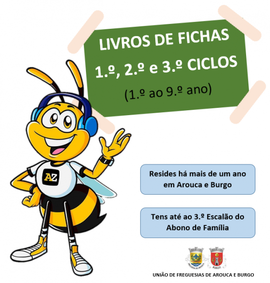 ATRIBUIÇÃO DE LIVROS DE FICHAS PARA ALUNOS DO 1.º, 2.º E 3.º CICLOS